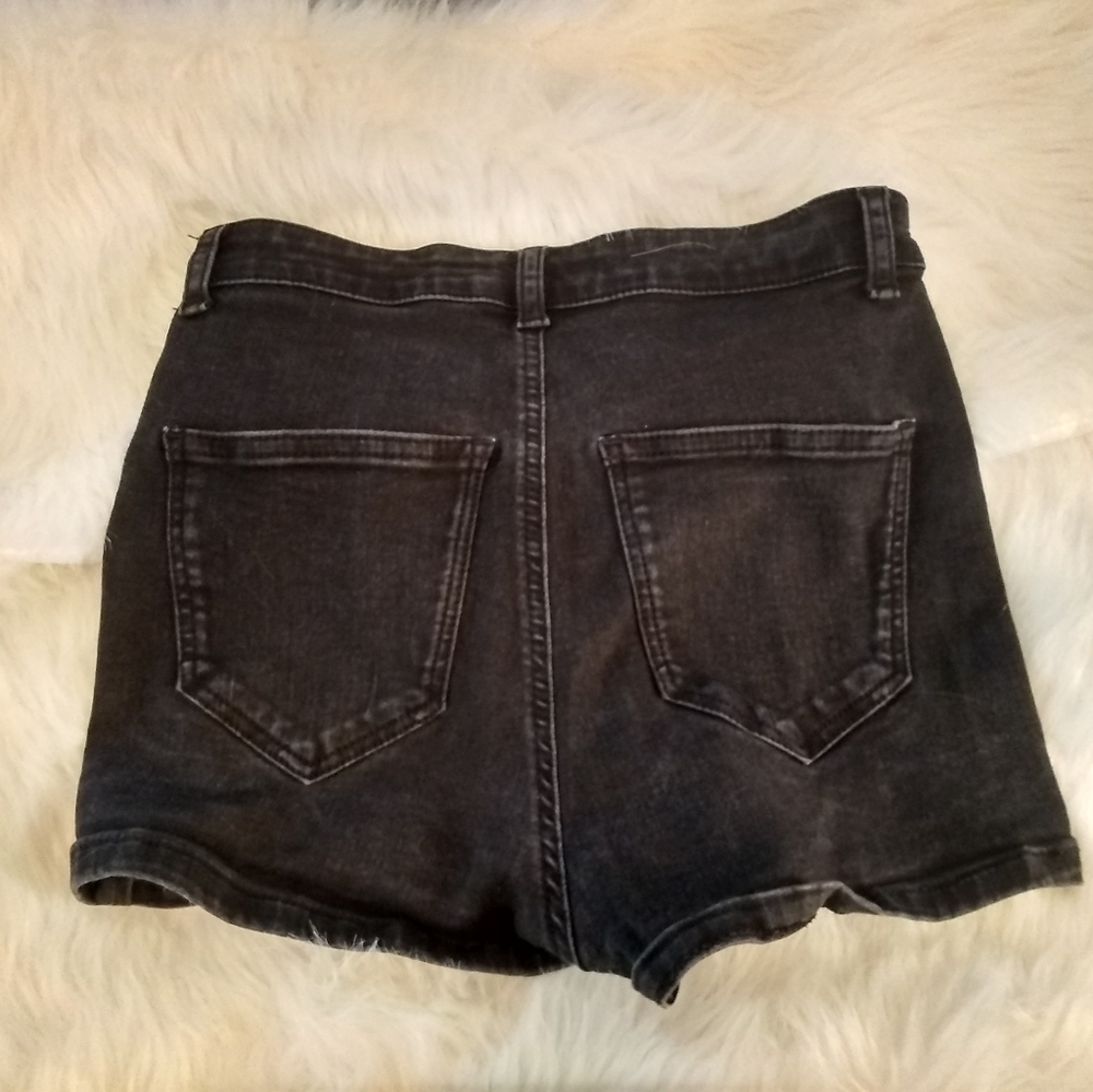 Topshop MOTO high waisted black short shorts